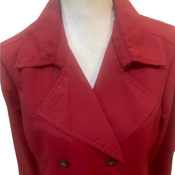 Eddie Bauer polyester cranberry outer pea coat style jacket lined size medium - Picture 6 of 14